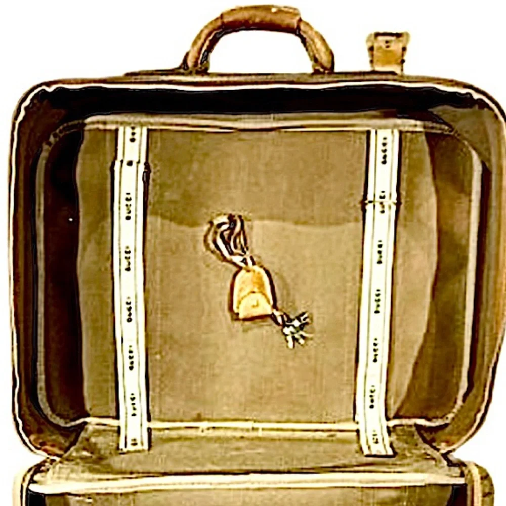 GUCCI GG MicroGuccissima Sherry Line Vintage Suitcase w/ Lock & Key